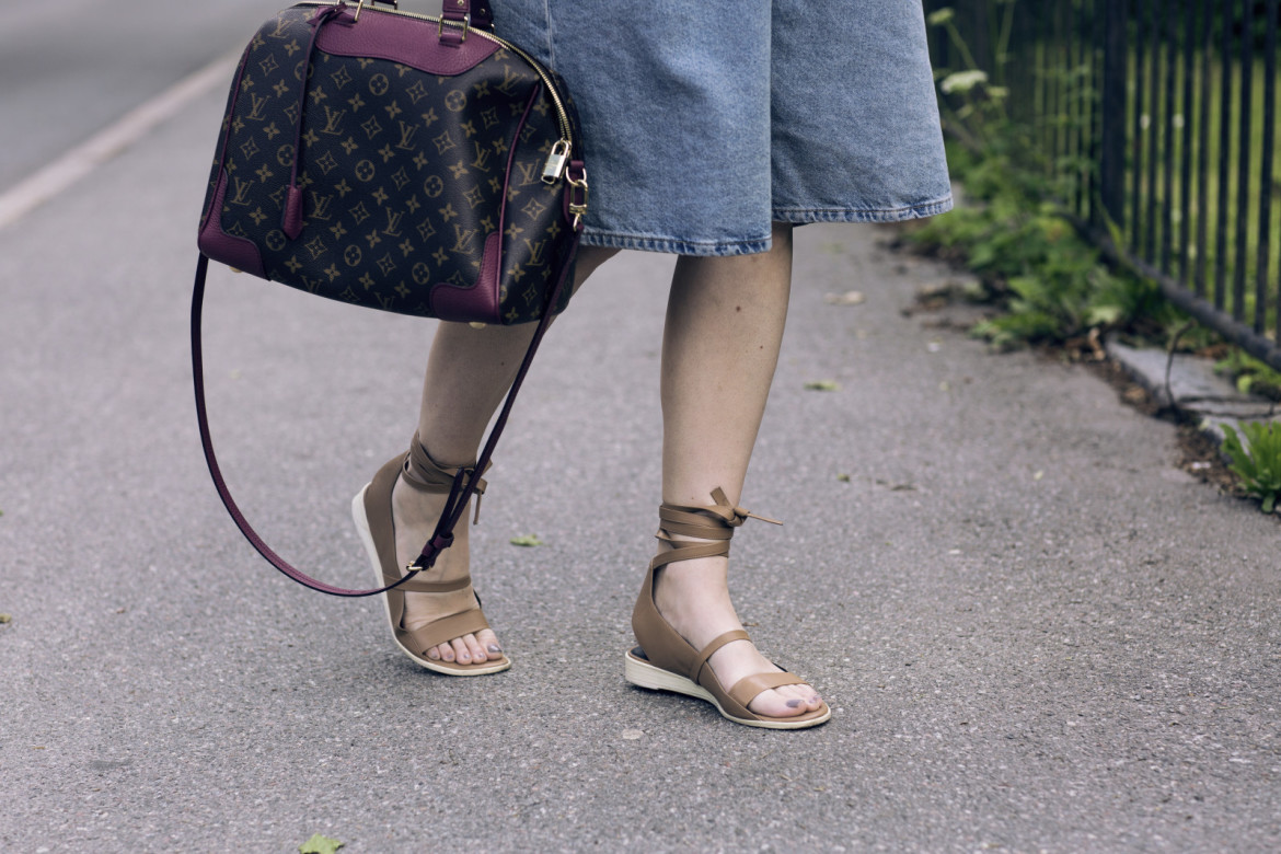 zara-denim-by-charlotte-skirt-louis-vuitton-bag-gold-watch-celine-glasses