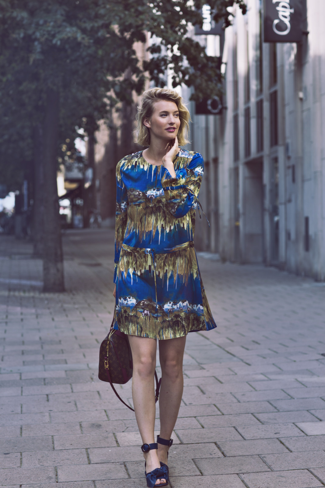 printed-cotton-dress-and-other-stories-tibi-bow-heels-louis-vuitton