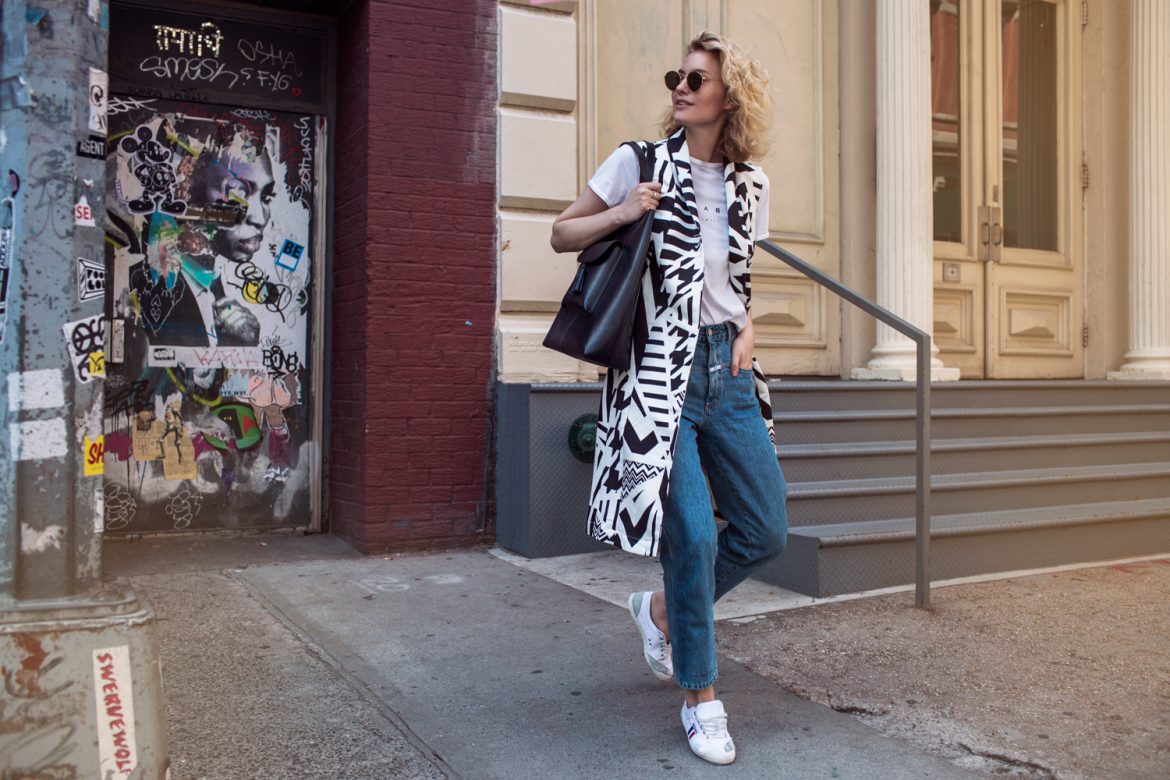 statement vest worn casually